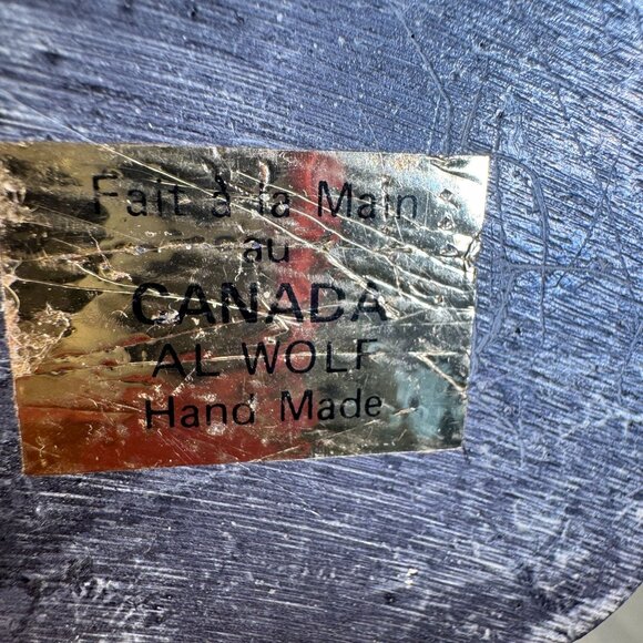 Handmade AL Wolf Inuit Couple Figurine Soap Stone Carving Canada Art Sculpture - Picture 4 of 5